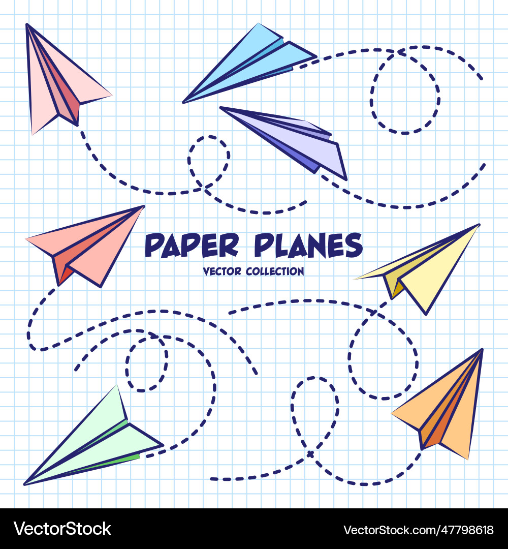 Handgezeichnete Flugzeuge an der kontrollierten Papierblattschule Handgezeichnete Flugzeuge an der kontrollierten Papierblattschule vektorbild
