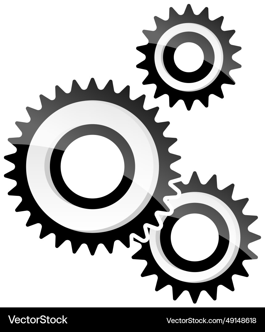 High detailed of cogwheel concept vector image