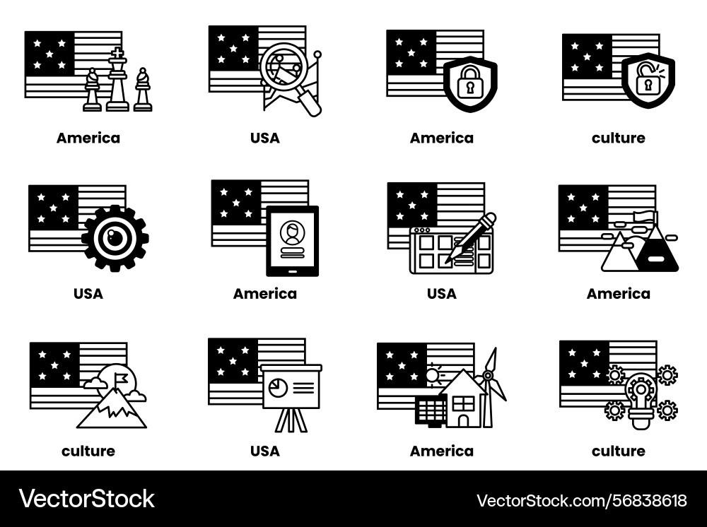Image is a set of twelve different flags Image is a set of twelve different flags vector image