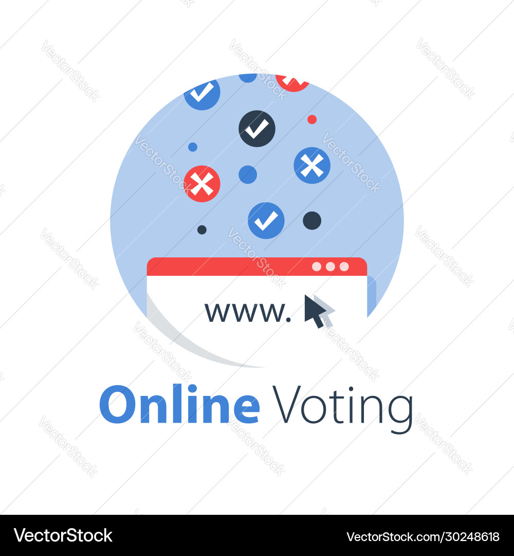 Internet voting online services check mark Vector Image