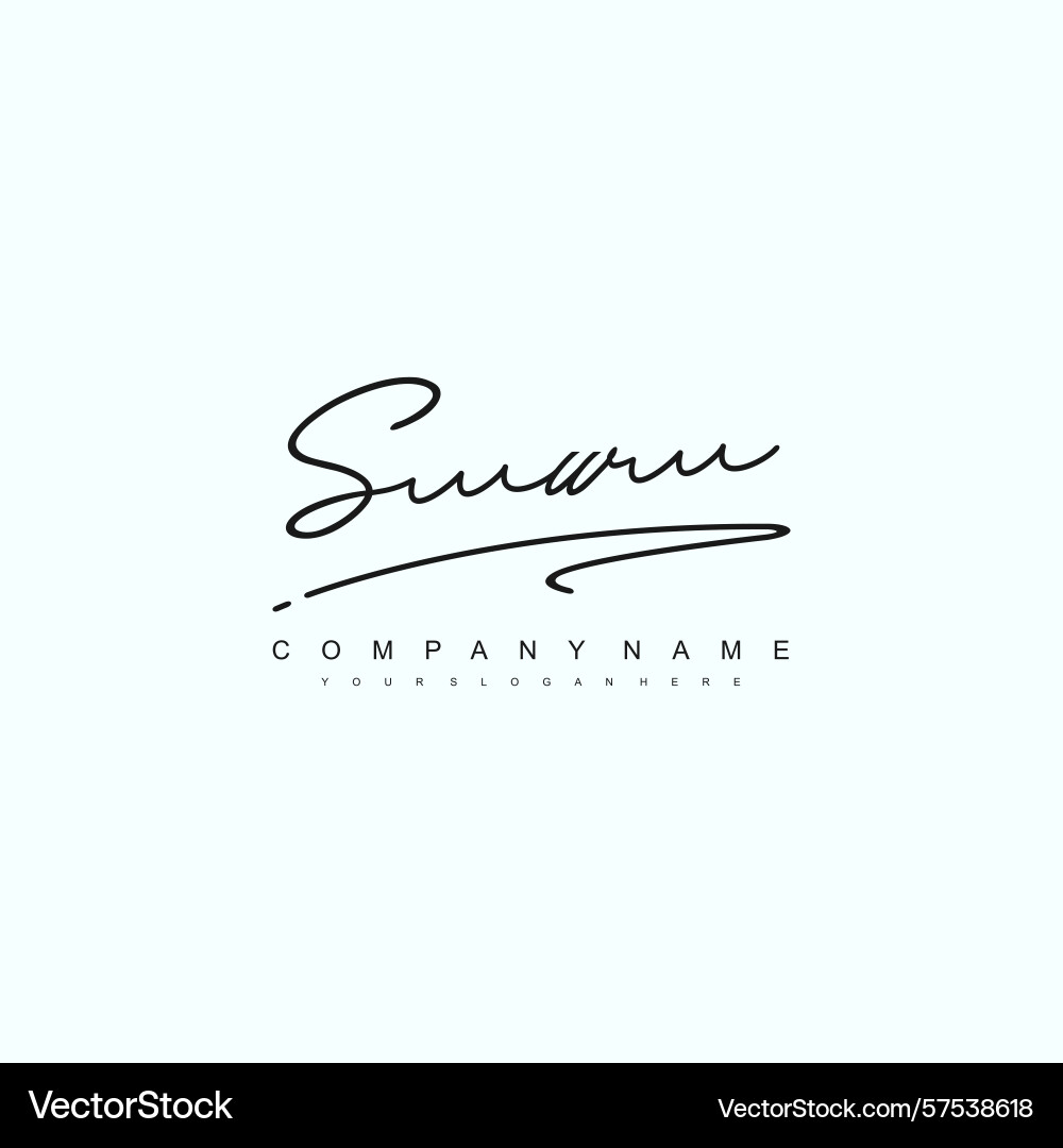 Minimal signature logo design with sw initials Vector Image