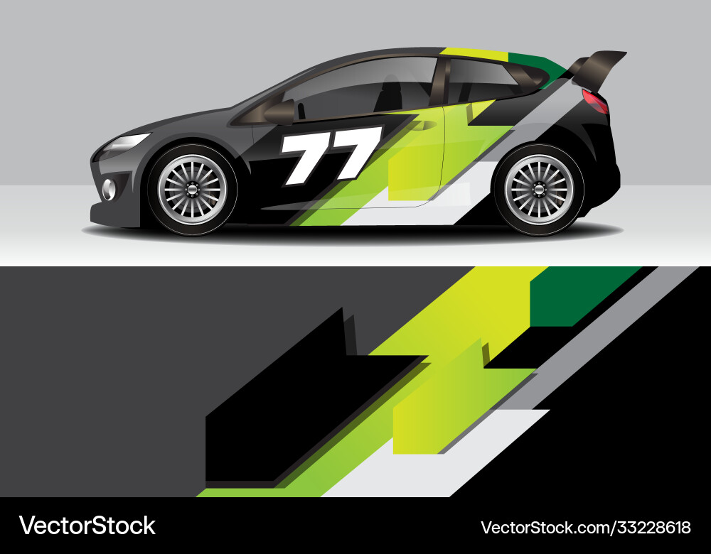 Modern Sporty Car Wrap - Abstract Racing Vector Image