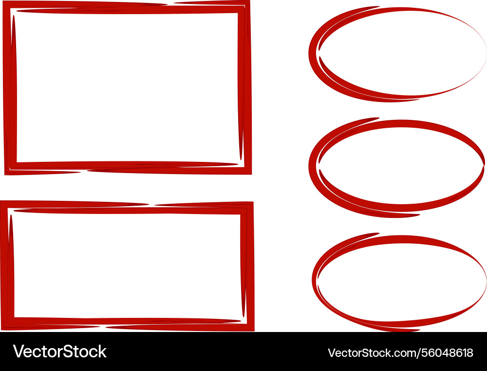 Red color abstract shapes frames art borders set Red color abstract shapes frames art borders set Vector Image