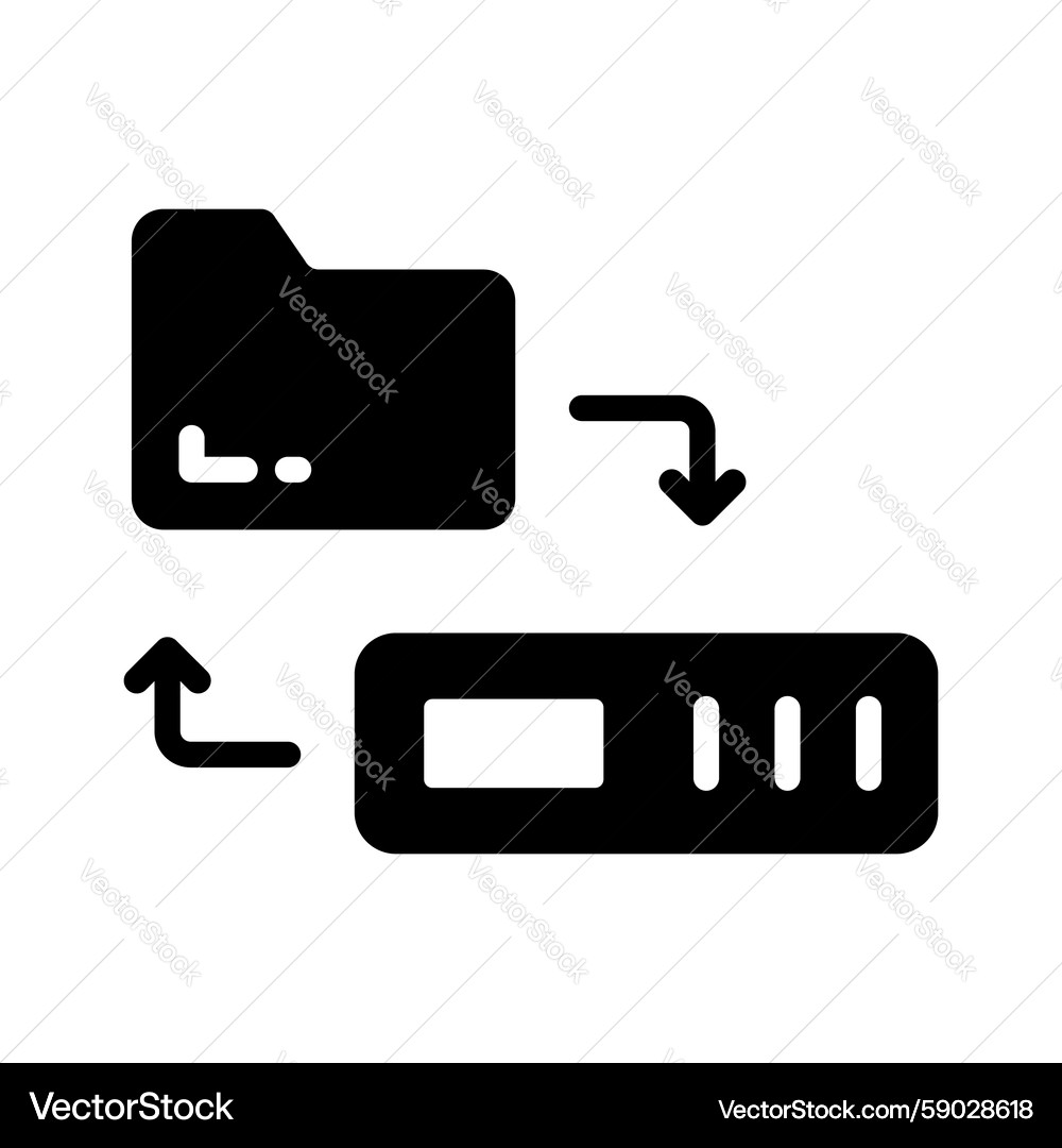 Server Data Backup & Recovery Vector Image