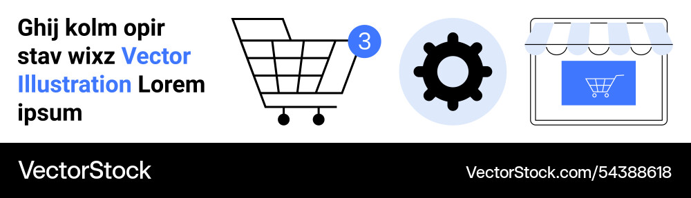 Shopping cart with configuration icon Shopping cart with configuration icon Vector Image