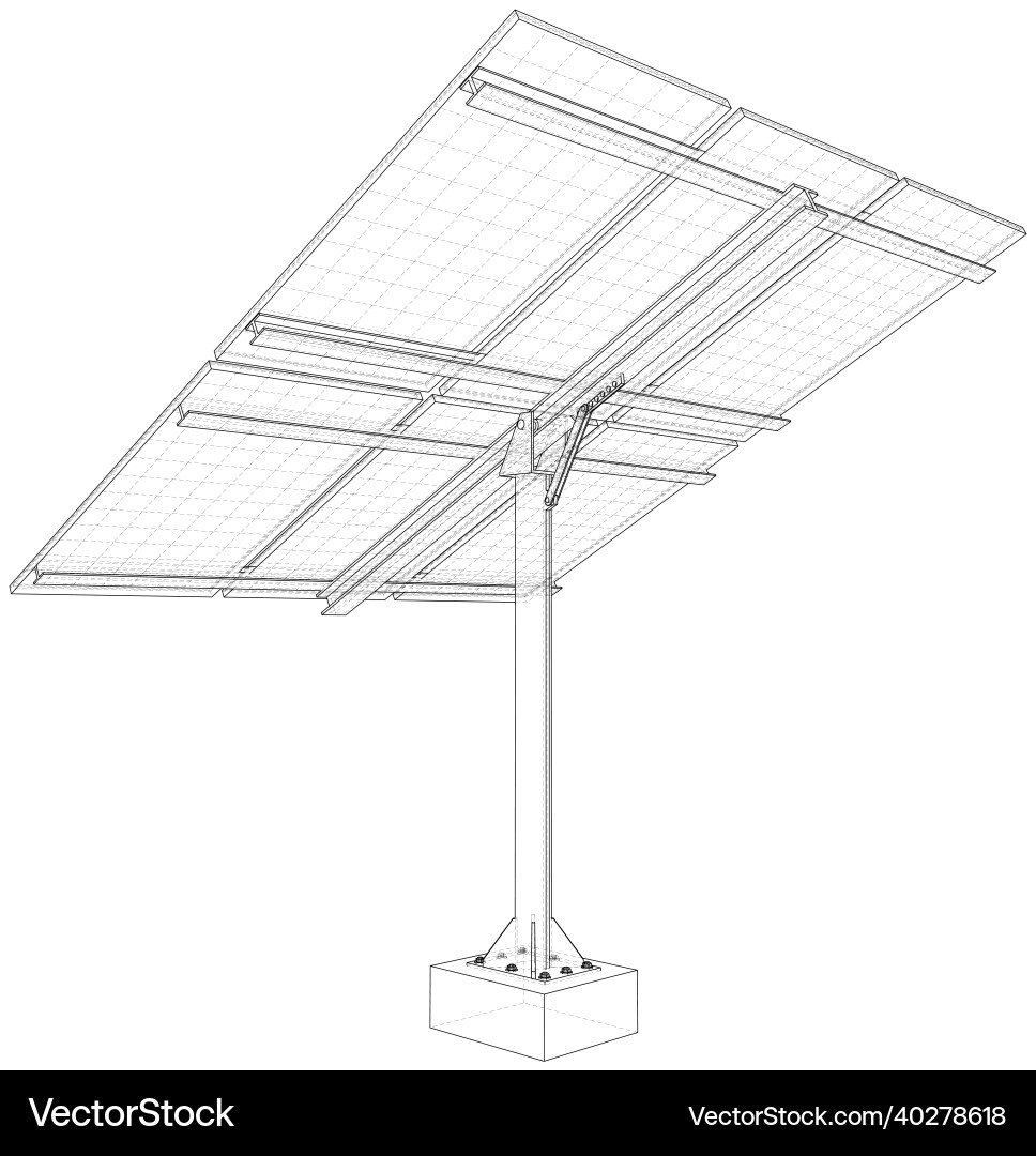Solar panel concept rendering of 3d Solar panel concept rendering of 3d vector image