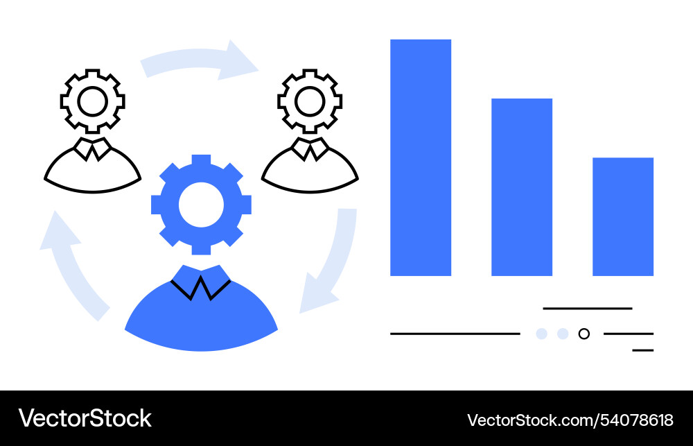 Team collaboration and data analysis workflow Team collaboration and data analysis workflow vector image