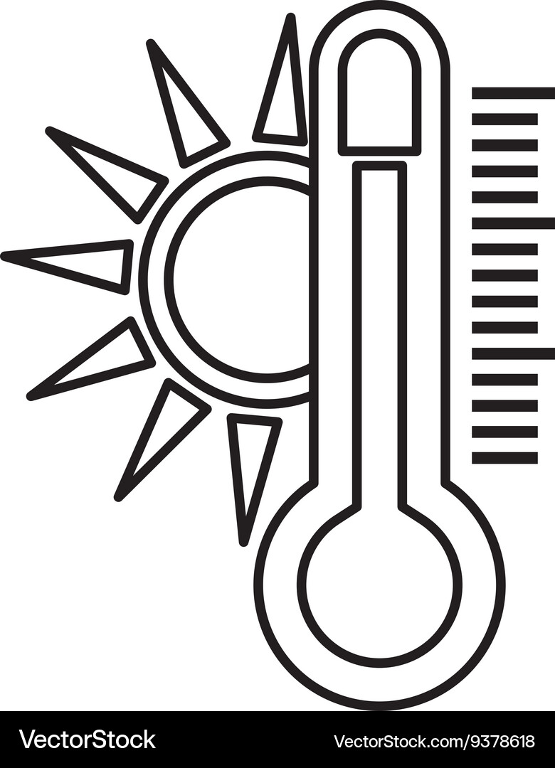 Wetter Instrument Design isoliert Thermometer Vektorbild