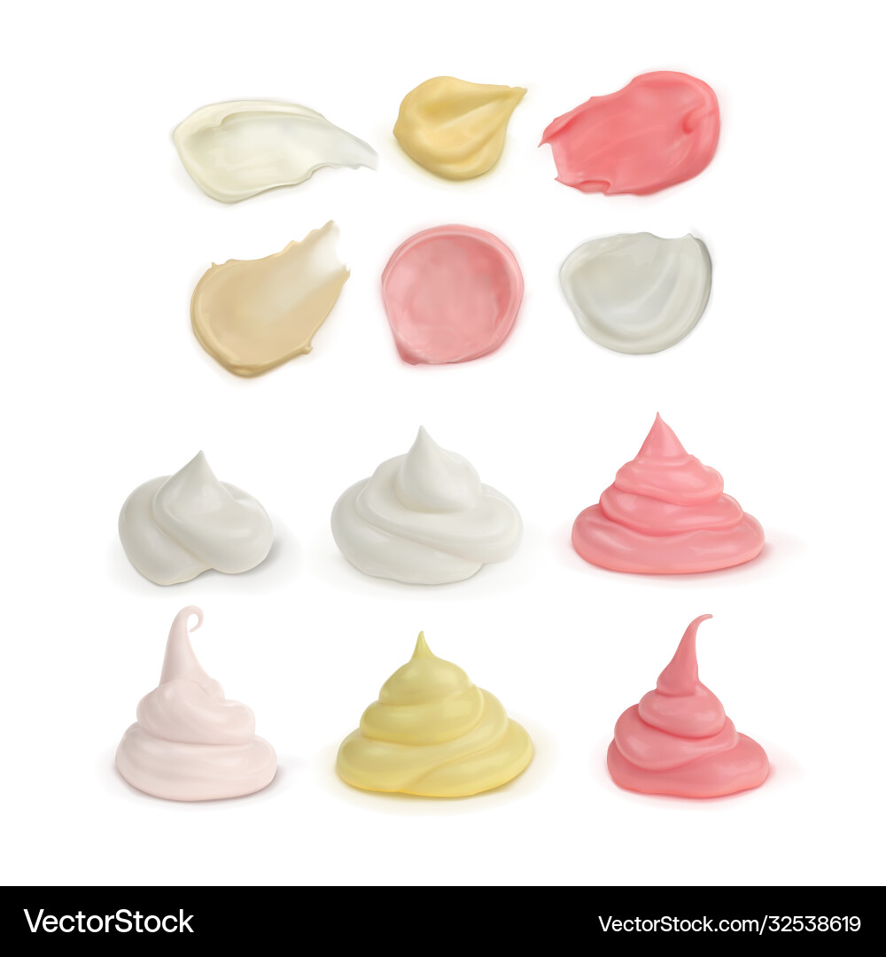 A big set different forms cream and smears Vector Image