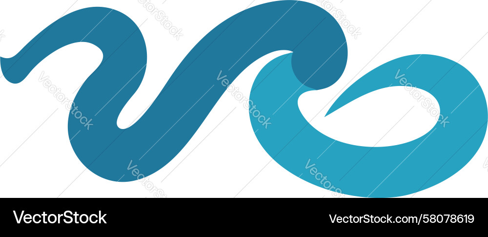 Abstract Wave Curl Element Vector Image