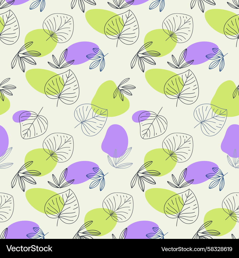 Botanical Abstract Seamless Pattern Vector Image