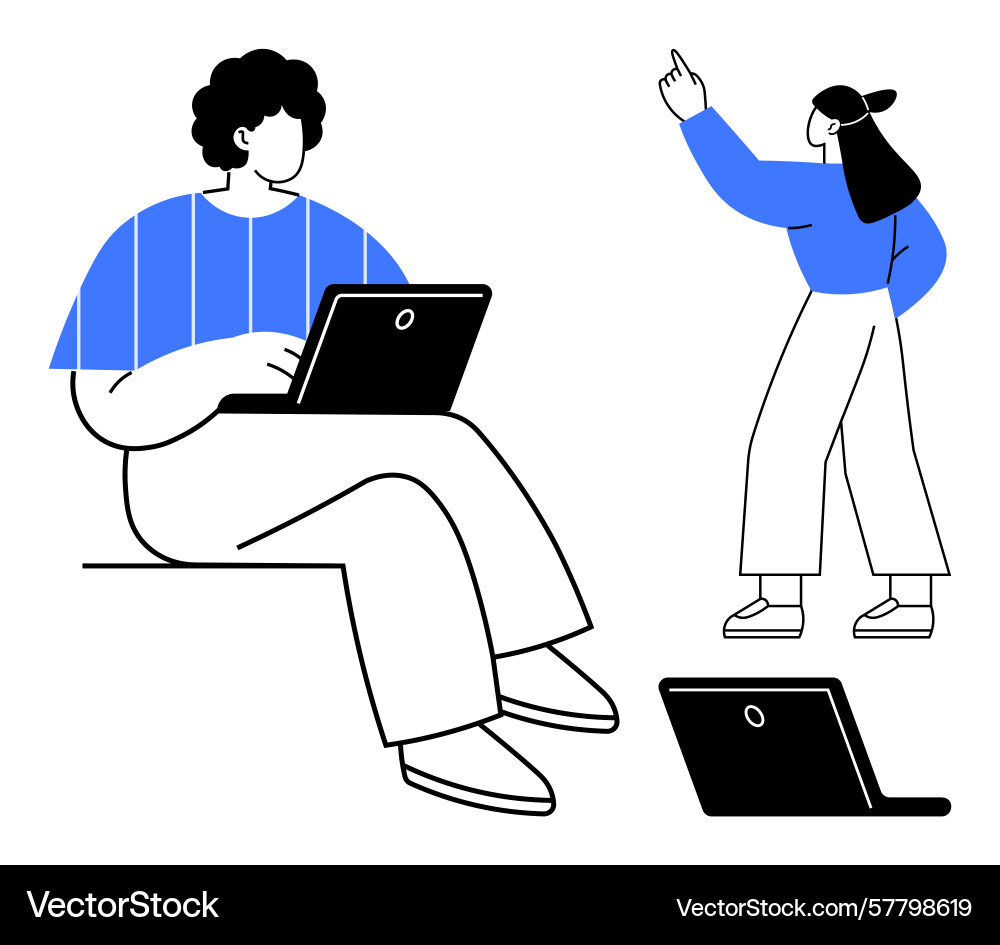 Collaborative teamwork and idea sharing Vector Image