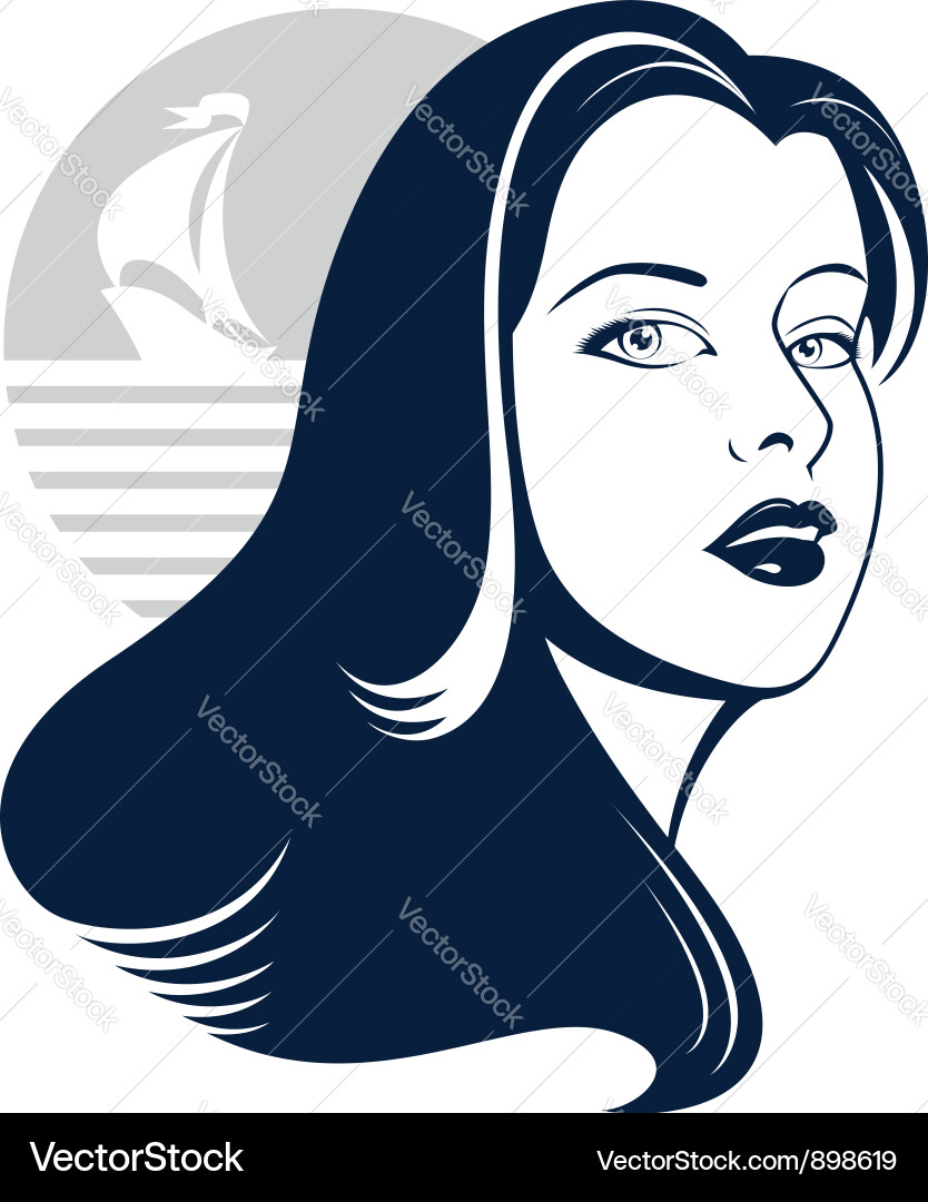 Glamorous Woman with Yacht Vector Image