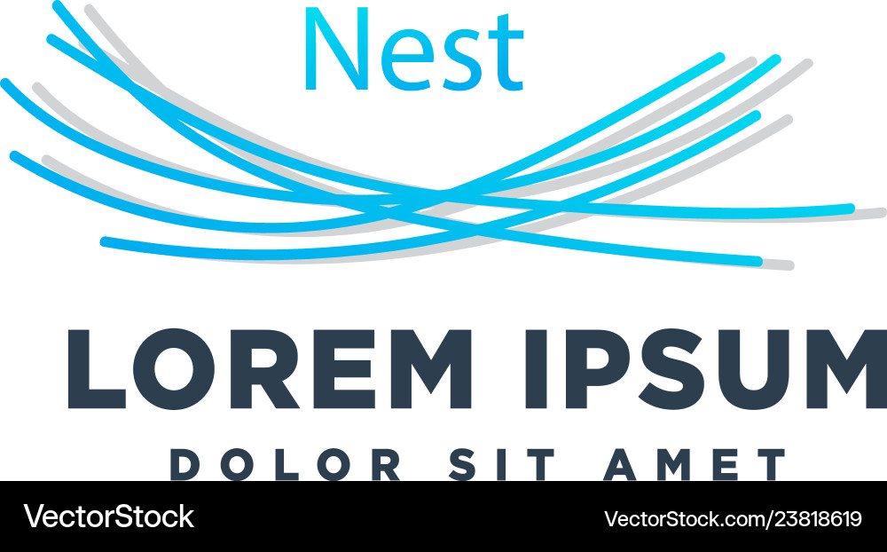 Nest Logo Template - Line Art Vector Image