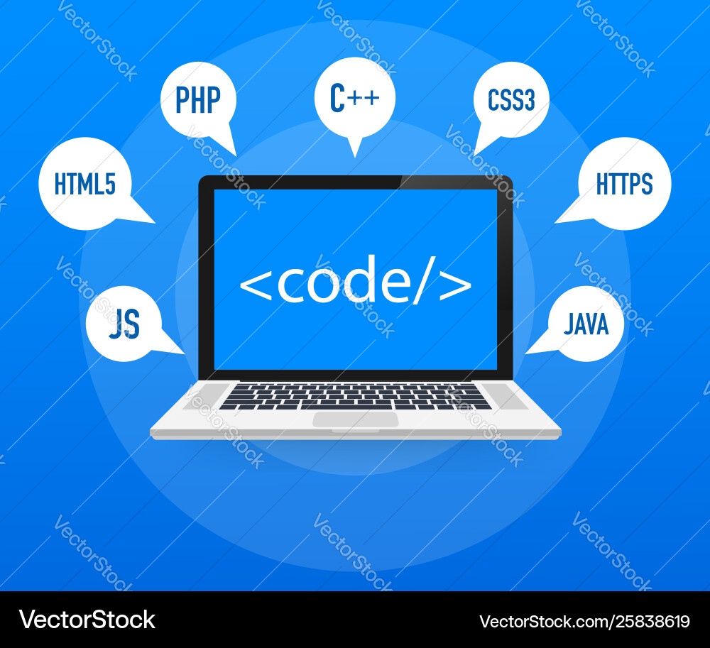 Programming web development concept code Programming web development concept code Vector Image