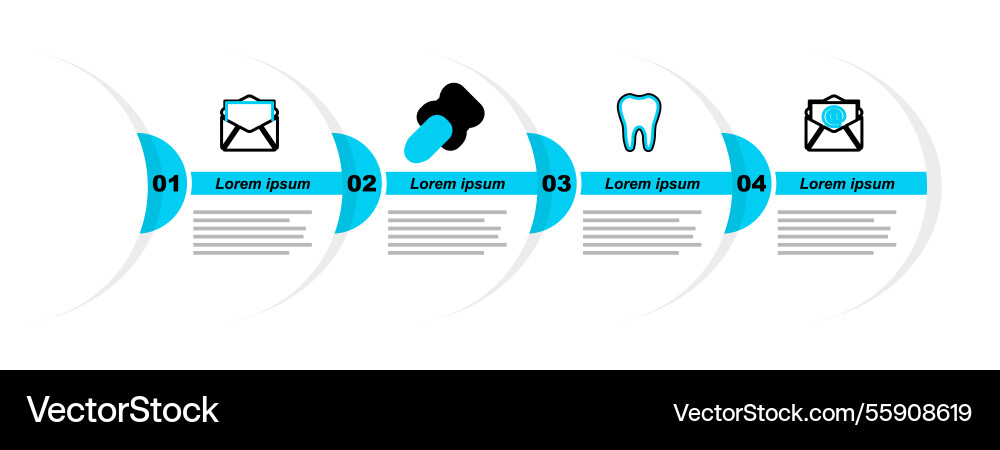 Set line mail and e-mail tooth push pin icon Set line mail and e-mail tooth push pin icon vector image
