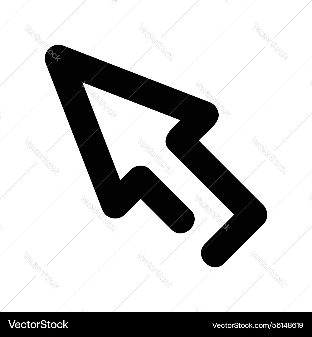 Standard black outline computer mouse cursor vector image