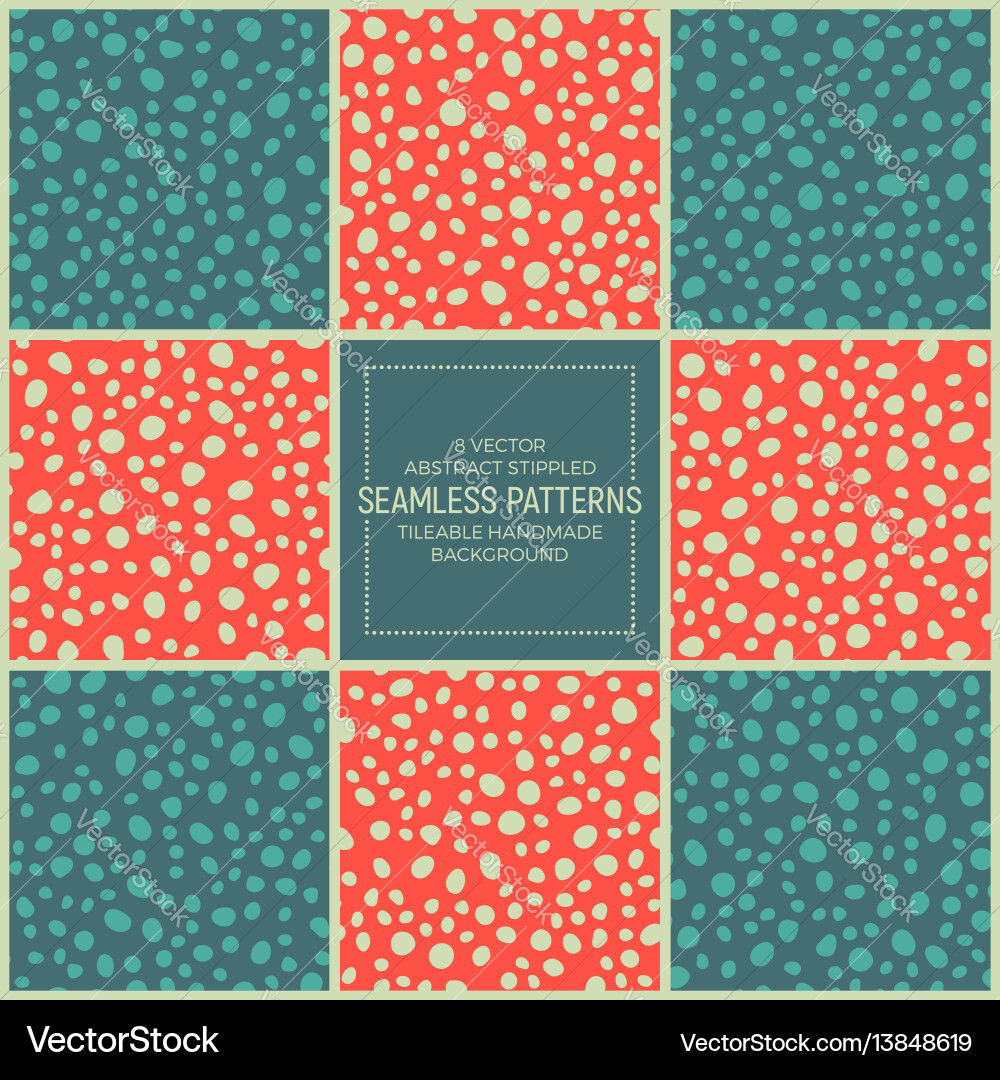 Stippled Retro Patterns vector image