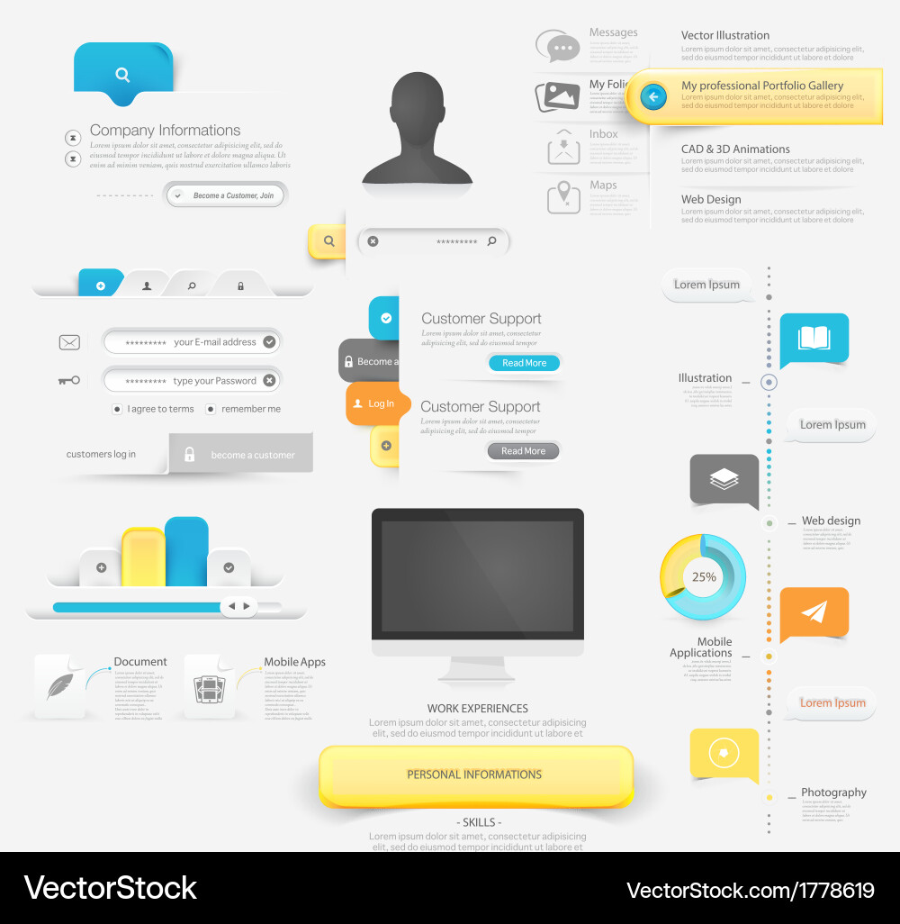 Web Elements & Icons Collection vector image