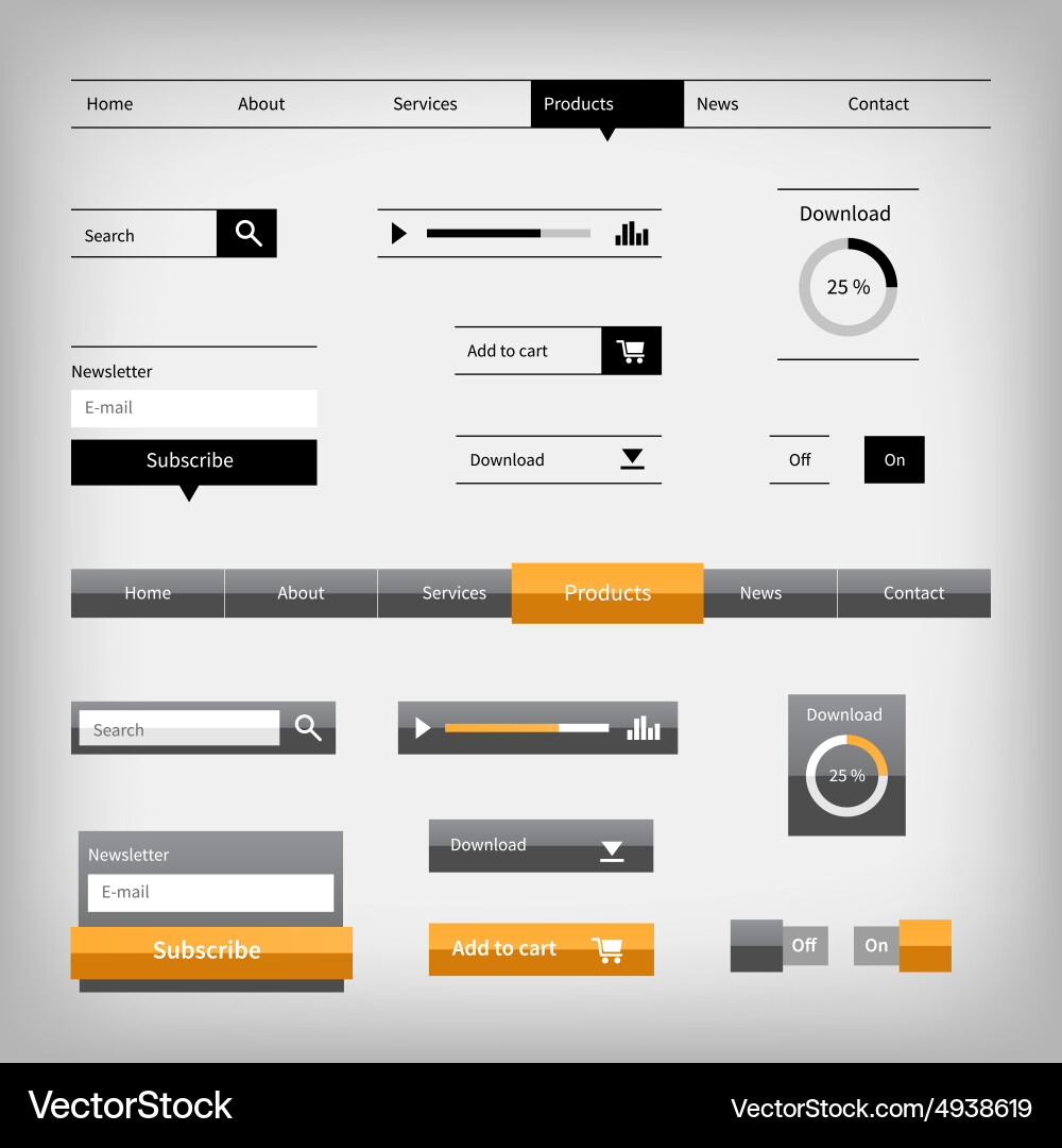 Web Navigation Elements vector image