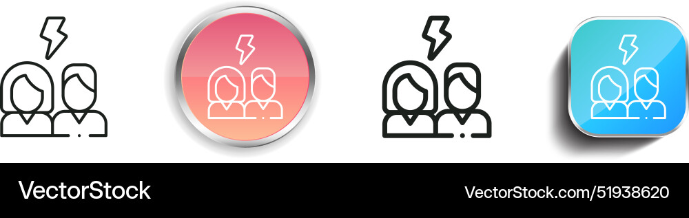 Break up icon thin linear regular and button vector image