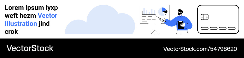 Cloud storage and data analysis presentation vector image