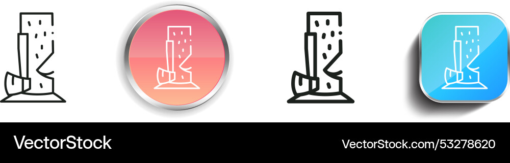 Cutting icon thin linear regular and button style vector image