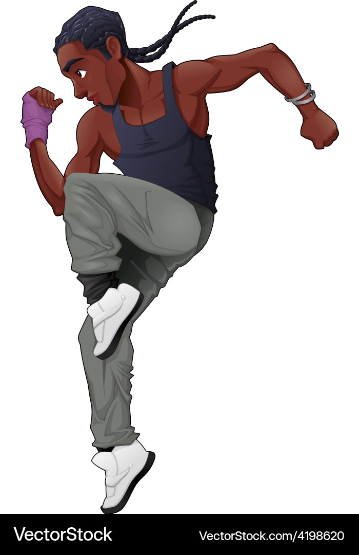 Dynamic Breakdancer Character vector image