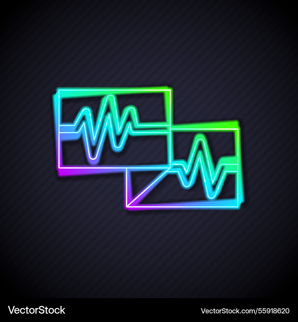 Glowing neon line computer monitor Vector Image