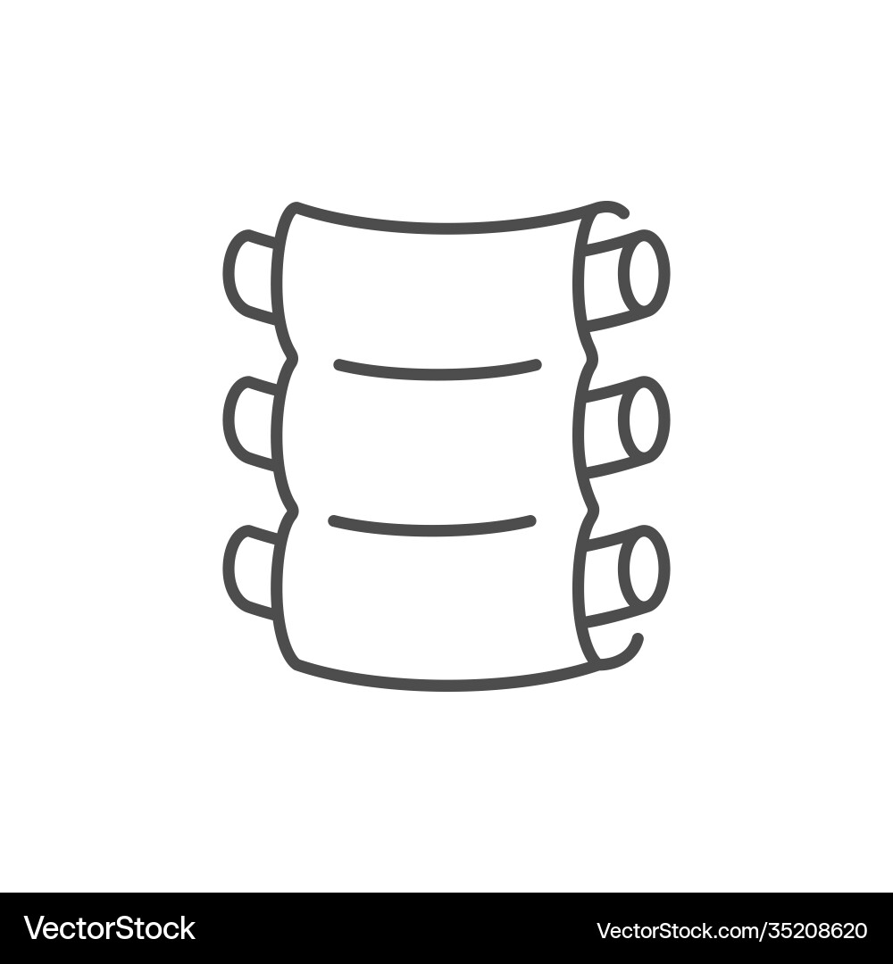 Meat ribs line outline icon Meat ribs line outline icon vector image