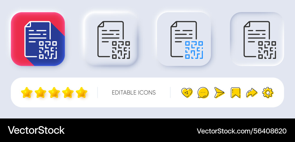 Qr code line icon scan barcode sign neumorphic Qr code line icon scan barcode sign neumorphic vector image