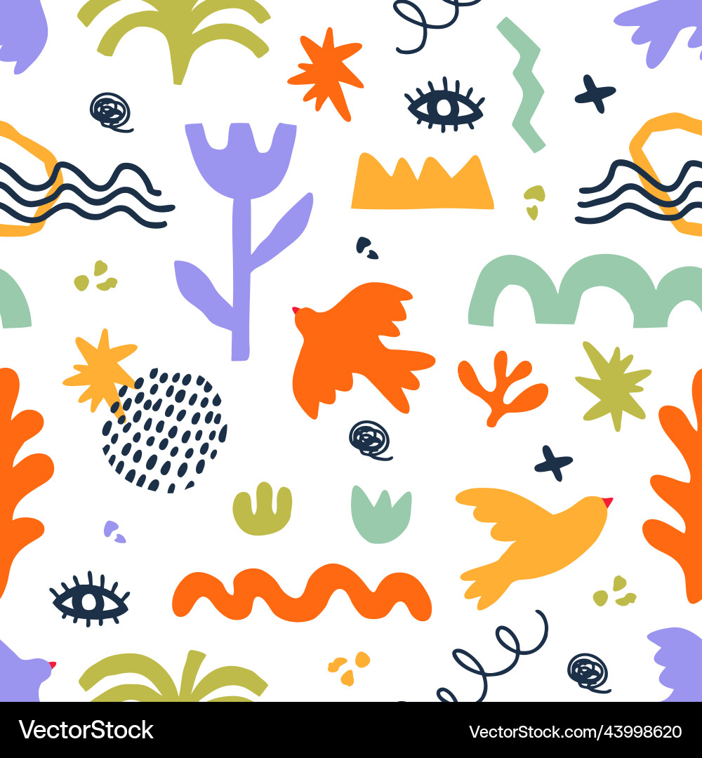 Seamless pattern with abstract geometric shapes vector image