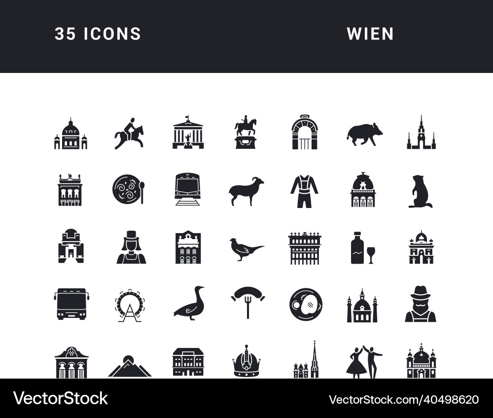 Set of simple icons wien Set of simple icons wien vector image