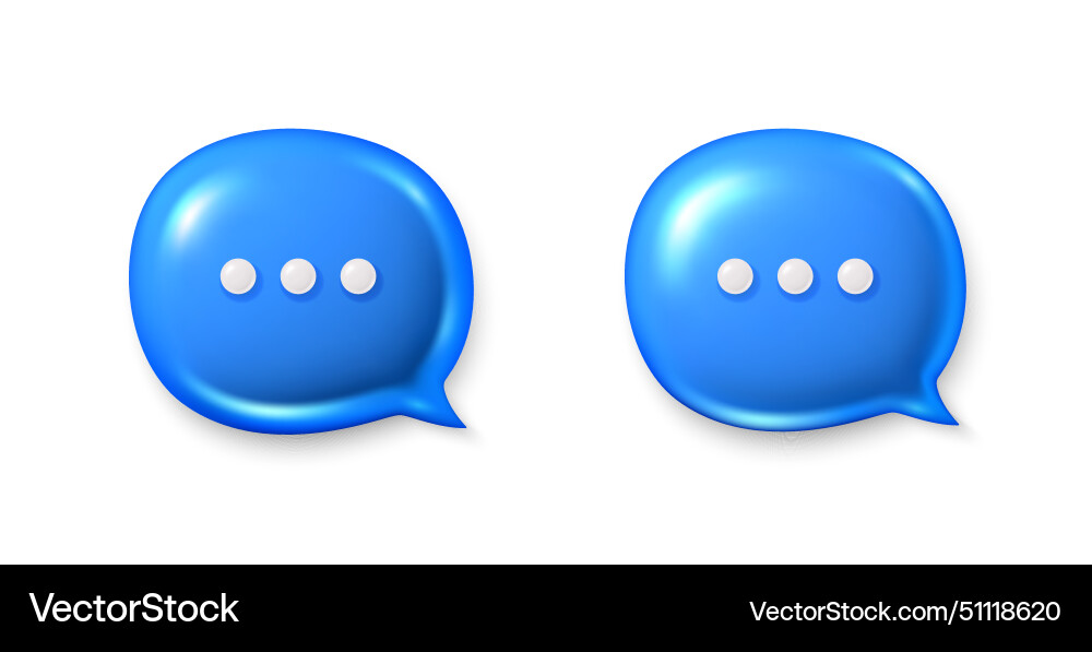 Speech bubble icons chat comment set 3d Speech bubble icons chat comment set 3d vector image