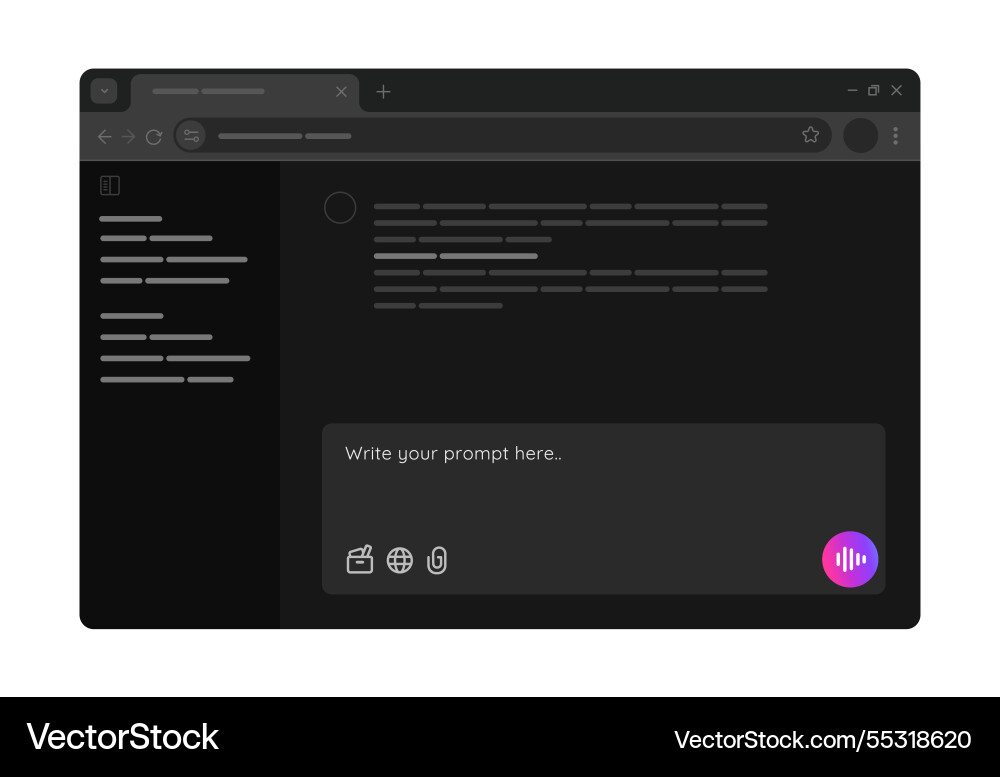 User interface of ai chat bot large language model User interface of ai chat bot large language model vector image