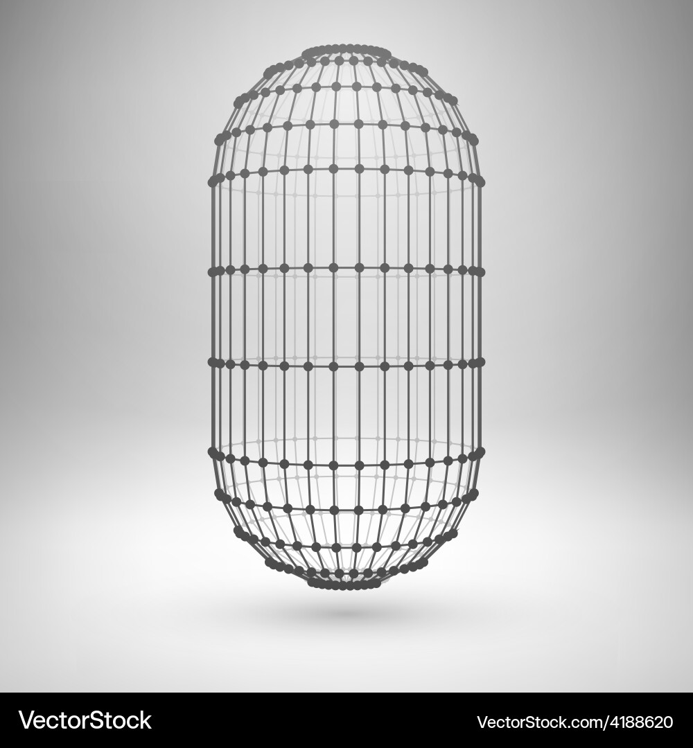 Wireframe mesh polygonal capsule Vector Image