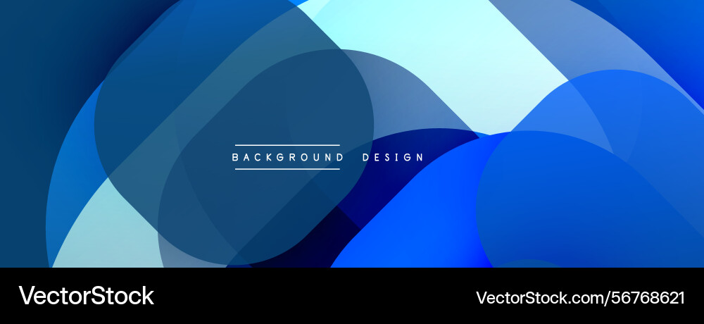 Abstract blue design features overlapping rounded Vector Image