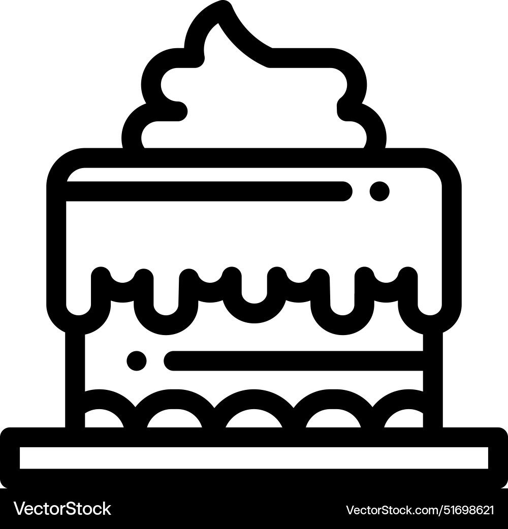 Cake icon thin linear style design isolated Vector Image