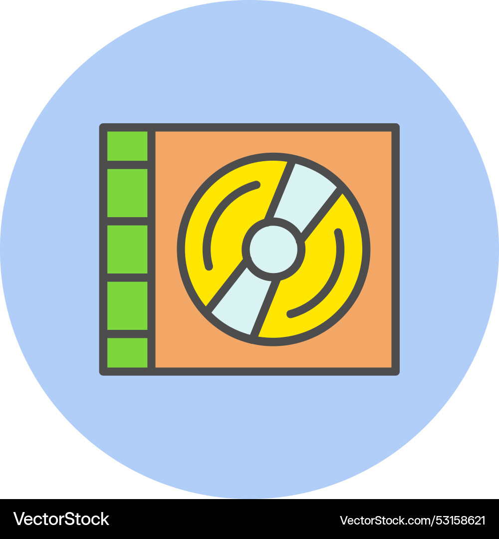 Compact disk line filled circle icon Vector Image