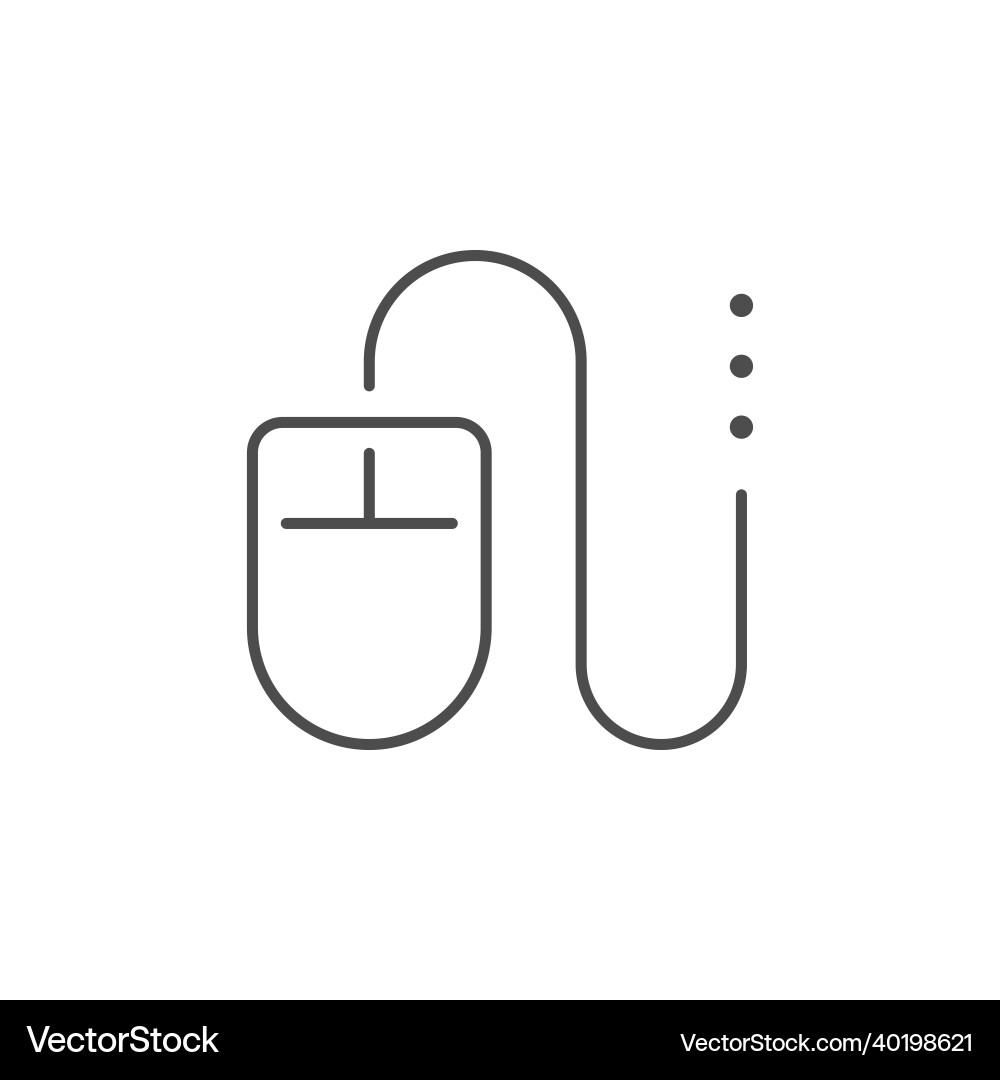Computer mouse line outline icon vector image