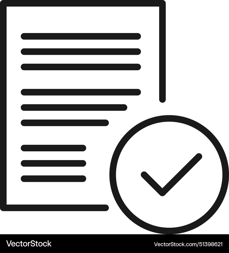 Document check mark approval icon quality control Document check mark approval icon quality control vector image