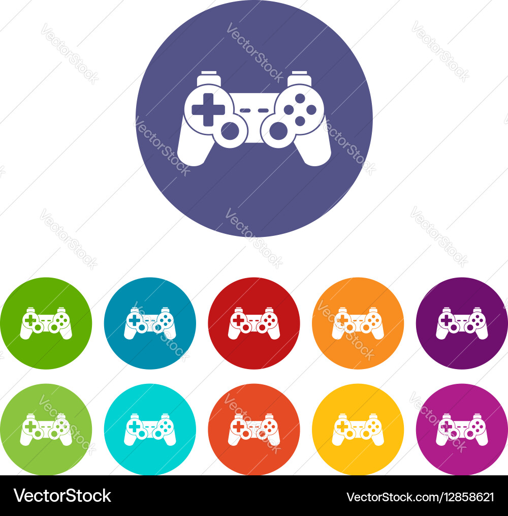 Game controller set icons vector image