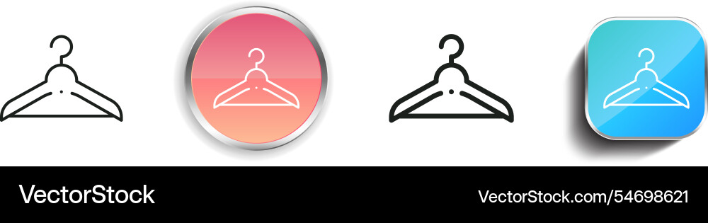 Hanger icon thin linear regular and button style vector image