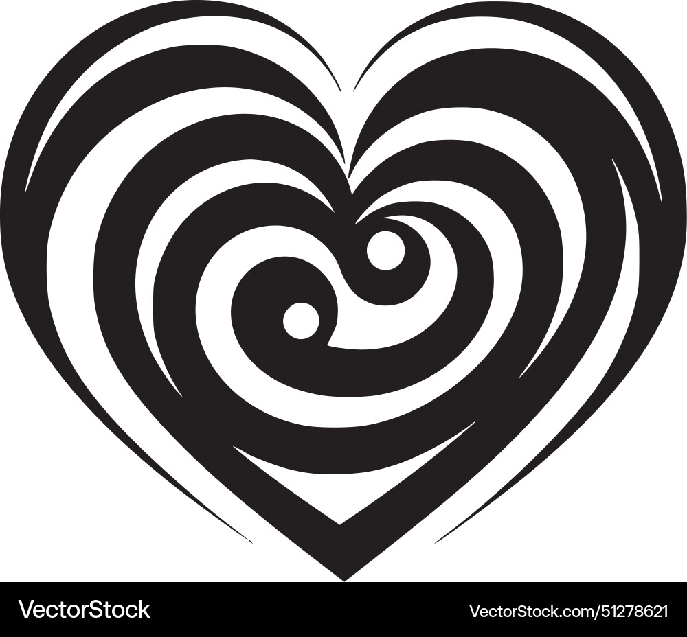 Heart - black and white Royalty Free Vector Image