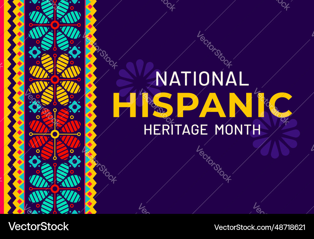 National hispanic heritage banner with ornament National hispanic heritage banner with ornament vector image