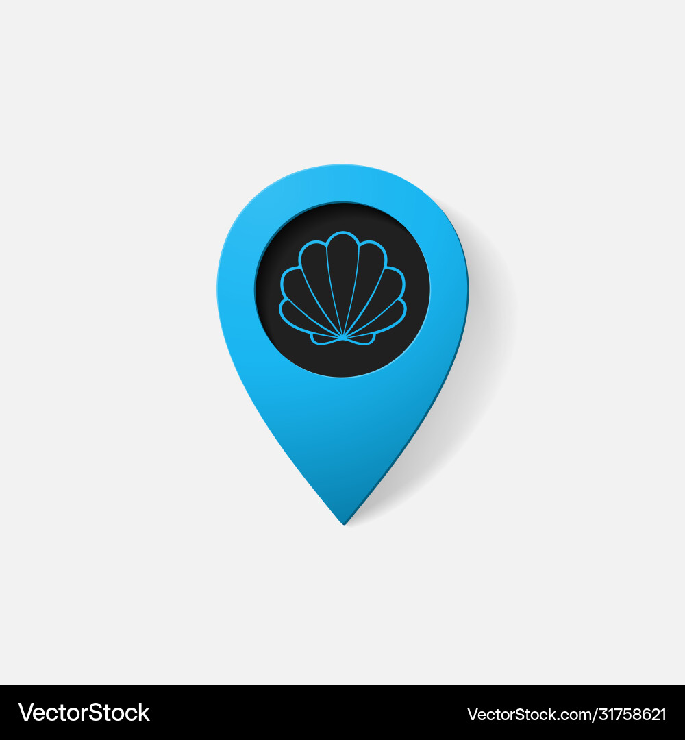 Realistic color pointer shell Realistic color pointer shell Vector Image