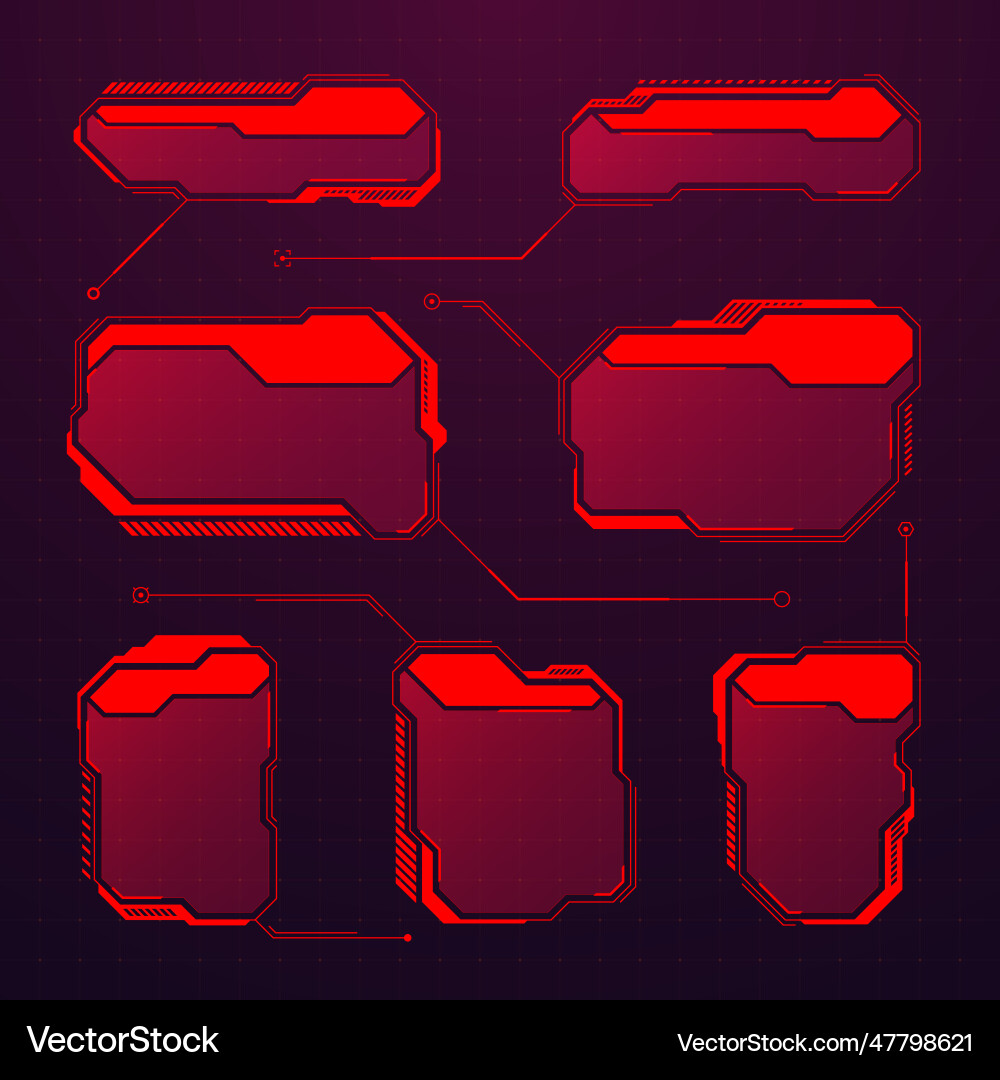 Red futuristic hud or ui elements sci-fi user Red futuristic hud or ui elements sci-fi user vector image