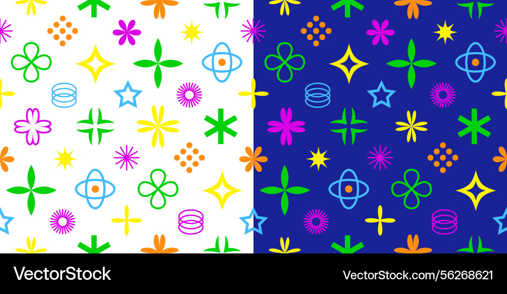 Set of y2k abstract seamless patterns Vector Image