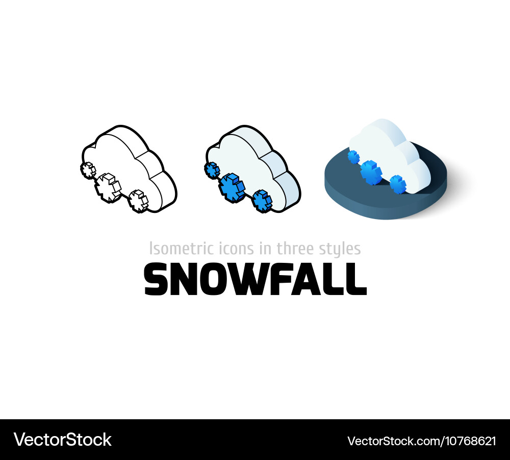 Snowfall icon in different style vector image