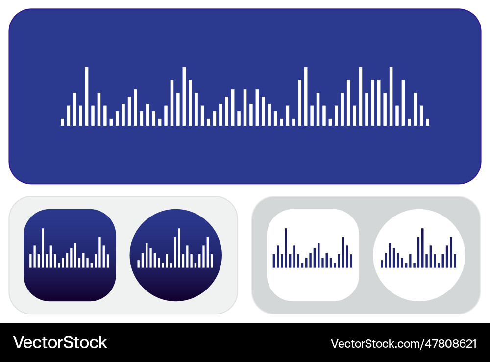 Sound wave eq equalizer icons and widget design Sound wave eq equalizer icons and widget design Vector Image